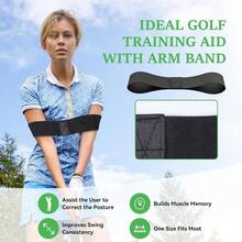 Swing Training Aid, Retractable Grip Trainer Training, Swing Trainer With Arm Band Warm - Right - Handed Grip Trainer Club Indoor Outdoor Use - Initial - View 6