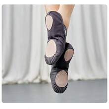 Women's Soft Bottom Patchwork Lightweight Dance Shoes - Grey - View 5