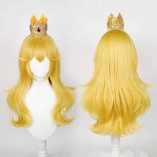 Blonde Curly Cosplay Wigs For Women Princess Wig Set With Crown & Earrings – Heat‑Resistant Synthetic Hair For Halloween, Costume Parties, Comic Con{"Size_name":"25.5in--Length[Adult]"} - 25.5吋--長度[成人] - 查看 8