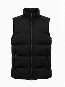 Damen Daunenweste Herbst Winter ärmelloser Jacke, schwarze warme gesteppte Jacke, leichte Mode Oberbekleidung für lässige Streetwear Layering, Fleece