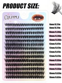 14 Rows Of 280 False Eyelash Clusters, D Curl, 8-16mm. Self-Made False Eyelash Clusters, Thick, Fluffy, Natural And Dense, Reusable. Suitable For Personal Use, Whether At Home Or Out For Daily Use, Weddings, Dates, Parties Or Travels. False Eyelash Clusters, False Eyelash Clusters, Individual False Eyelashes, False Eyelashes False Eyelashes. - D - Xem 3