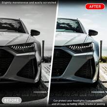 Car Light Tint Film, 46.8" * 11.8" Extra-Wide Waterproof Headlight Taillight Tint Wrap Roll, Self Adhesive Film Sticker Sheet For Car Headlight Tail Lights With Squeegee+Cutter (Light Black)