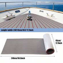 240*45cm EVA Foam Imitation Teak Ship Anti Slip Self-Adhesive Marine Deck Floor Mat DIY For Boat Yacht Anti UV Shock Absorption Carpet Flooring - Gray Red - View 5