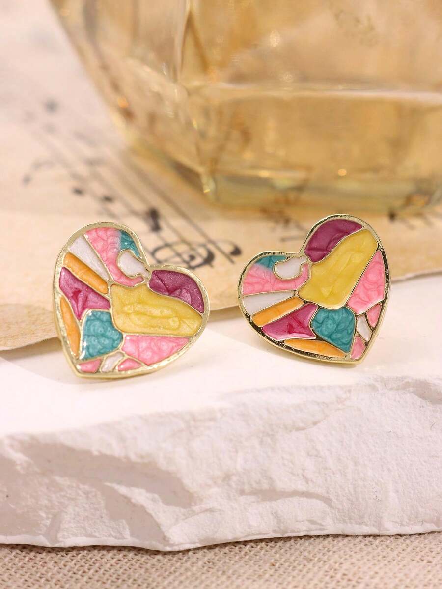 1 Paar modische, niedliche, einzigartig gestaltete, elegante funkelnde Herz-Hängeohrringe, geeignet für den täglichen Gebrauch, Feste und Partys