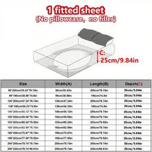 1pc Thick, Soft & Breathable Snowflake Printed Fitted Mattress Cover (Single Fitted Sheet), Warm-To-The-Touch, Moisture-Wicking, Non-Slip, Easy To Remove And Machine Washable, Suitable For All Seasons, 28cm Height - Blue Flower Language - View 4
