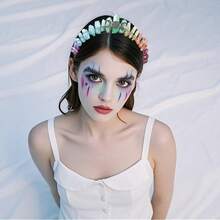 Boho Crystal Crown Headband, Natural Quartz Rhinestone Tiara Headpiece For Women Girls Wedding Parties Photography{"Color_name":"COLORFUL"} - 豐富多彩的 - 查看 7