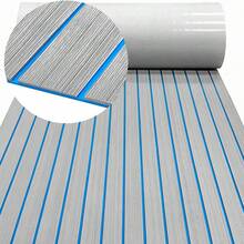240*45cm EVA Foam Imitation Teak Ship Anti Slip Self-Adhesive Marine Deck Floor Mat DIY For Boat Yacht Anti UV Shock Absorption Carpet Flooring - Gray Blue - View 5
