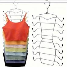 Stainless Steel 4-Layer Heavy Duty Hanger With Adjustable Non-Slip Pad And Space-Saving Design - Anti-Wrinkle Wardrobe Organizer Shirts, Dresses, Coats - Durable Metal Clothing Hooks Home And Retail Storage