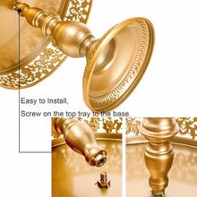 10 Pieces Gold Metal Cake Stand Set, Cupcake Holder Pastry Candy Fruits Serving Plate, Gold Dessert Table Stands And Trays Set Wedding Birthday Shower Bridal New Year Party - Vàng - Xem 4