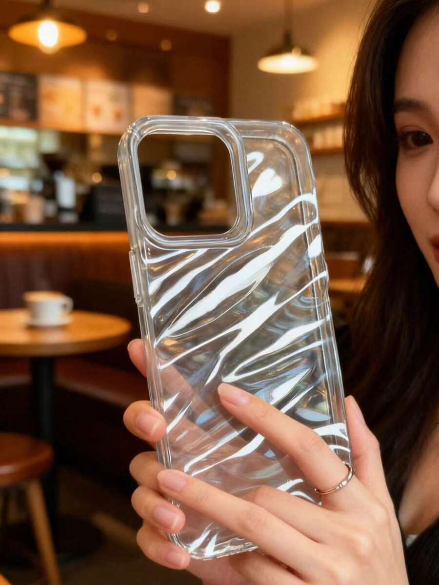 1pc Elegant Minimalist 3D Wavy Pattern Phone Case Compatible With IPhone 17/17Pro/17Promax/16promax/16/16pro/16plus/15/15promax/15pro/11/12/13/14promax/11pro/11promax/12pro/12promax/13pro/13promax/14pro/14promax, Creative & Sophisticated
