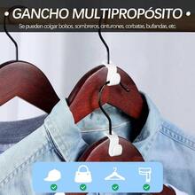 Piezas Clothes Hanger Connector Hooks, Ganchos de Conexin para Colgar Ropa, Organizador de Clset Colgante para Ahorrar Espacio, Adecuado para Ahorrar Espacio en el Armario. - BLANCO - Ver 7