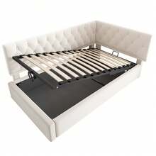 Tagesbett 90x190 cm mit Stauraum & Lattenrost – Polsterbett als Schlafsofa für Kinder/Jugendliche, Samtbezug rosa, ohne Matratze