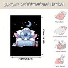 Sleepy Night Flanelldecke - Weiche Ganzjahresdecke mit herzlichen Botschaften, vielseitig einsetzbar für Bett, Sofa, Büro, Geschenk für Frauen &änner, zeitgenössisches Design |  -Themen-Dekor-Decke |   Weihnachtsgeschenk, Schlafscheiben, Schlummerdecke 6.11Y-12