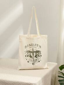 1 Pc Basgiath War Pattern Tote Bag Shoulder Bag For Travel Daily Commute Women's Reusable Shopping Bag, Best Gift For Her,  Folding Shoulder Bag Summer Beach Holiday Bag Best Gift For Fourth Wing Reader