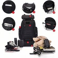 100L Lager Hiking Camping Backpack Extra Large Rucksack Mens Outdoor Luggage Bag - Black - View 5