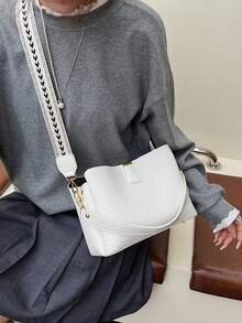 1 Stück Damen PU-Leder Geflochtene Umhängetasche, Kratzfest und Abriebfest, Leicht, Großer Stauraum, Geeignet für Camping, Einkaufen, Pendeln, Arbeit, Dates, Tägliche Reisen, für Damen