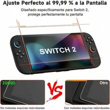 2Piezas Protectores de Pantalla para Switch 2 2025 Mica Cristal Vidrio Templado 9H, Resistente a Araazos, Fcil de Instalar, con Marco Gua - inicial - Ver 5
