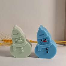 1 Stück Weihnachtsmann Duftkerze Silikonform DIY Schal Schneemann Gips Harz Dekorative Form