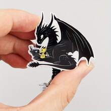 Dragon Retractable D Card Holder Reel With Cute Cartoon Design, Nurse Hospital Badge Holder Office Lanyard 1pc - A - View 2