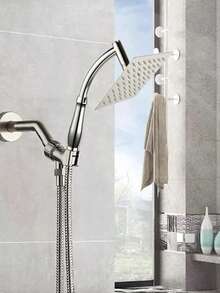 Leistungsstarker Regenduschkopf – Hochdruck-Duschkopf – Großer quadratischer Duschkopf aus Chrom – Universeller Ersatz für Duschzubehör