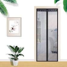 - Cortina de puerta anti - mosquitos, Mosquitera Magntica para Puertas, Anti Insectos Moscas y Mosquitos con Cinta de Botn de Nylon Adhesiva, Sala de Estar, Balcn, Puerta100cmx 210cm, Negro - 100cm x 210cm + Negro - Ver 7