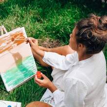 5 Pcs Fan Brushes Wood Paint Fan Brush For Painting Long Handle Mini Paint Brushes Nylon Paint Brush Kit For Acrylic Oil Watercolor Gouache Painting - 木質色 - 查看 6