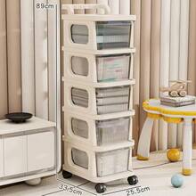 1 pieza Carrito de almacenamiento con ruedas y cajón transparente, organizador con ruedas y múltiples capas, adecuado para guardar calcetines/pañuelos/artículos varios, apto para mesita de noche/dormitorio/sala de estar/baño/cocina