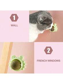 3pcs Catnip Silvervine Ball Toys, Extra Cat Energy Ball, Edible Cats Lick Kitten Chew, Teeth Cleaning Dental Wall Treats, Concentrated Flavor For All Breeds - 隨機顏色 - 查看 6