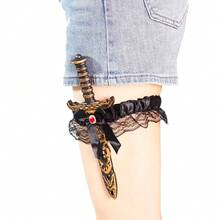 2 Pcs Pirate Sword With Lace Bow Womens Pirate Costume Toy Sword With Thigh Garter Pirate Costume Women Pirate Accessories{"Color_name":"Bronze"} - 銅色 - 查看 4