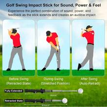 Training Aids, Grip Training Aid Swing Trainer With 1 Arm Posture Correction Band And 1 Telescopic Simulator, Practice Accessories Beginners And Pros - 黑色 - 查看 3