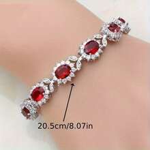 Exquisite Shiny Bracelet For Women Girls Fashion Elegant Party Banquet Jewelry Accessories Gifts - 紅色 - 查看 3