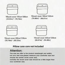 1 件牛奶丝绒双面毛巾绣花条纹印花被套，1*被套，无填充物，亲肤，柔软舒适，线条简约 - 藍白色 - 查看 3