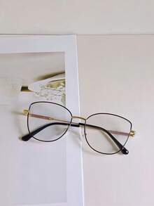 1pc Large Frame Square Plano Lenses Latest Model Glasses Frame, Plain Looking And Slimming, Versatile For Parties And Outings, Korean Version, Face Enhancing And Small Glasses Frame