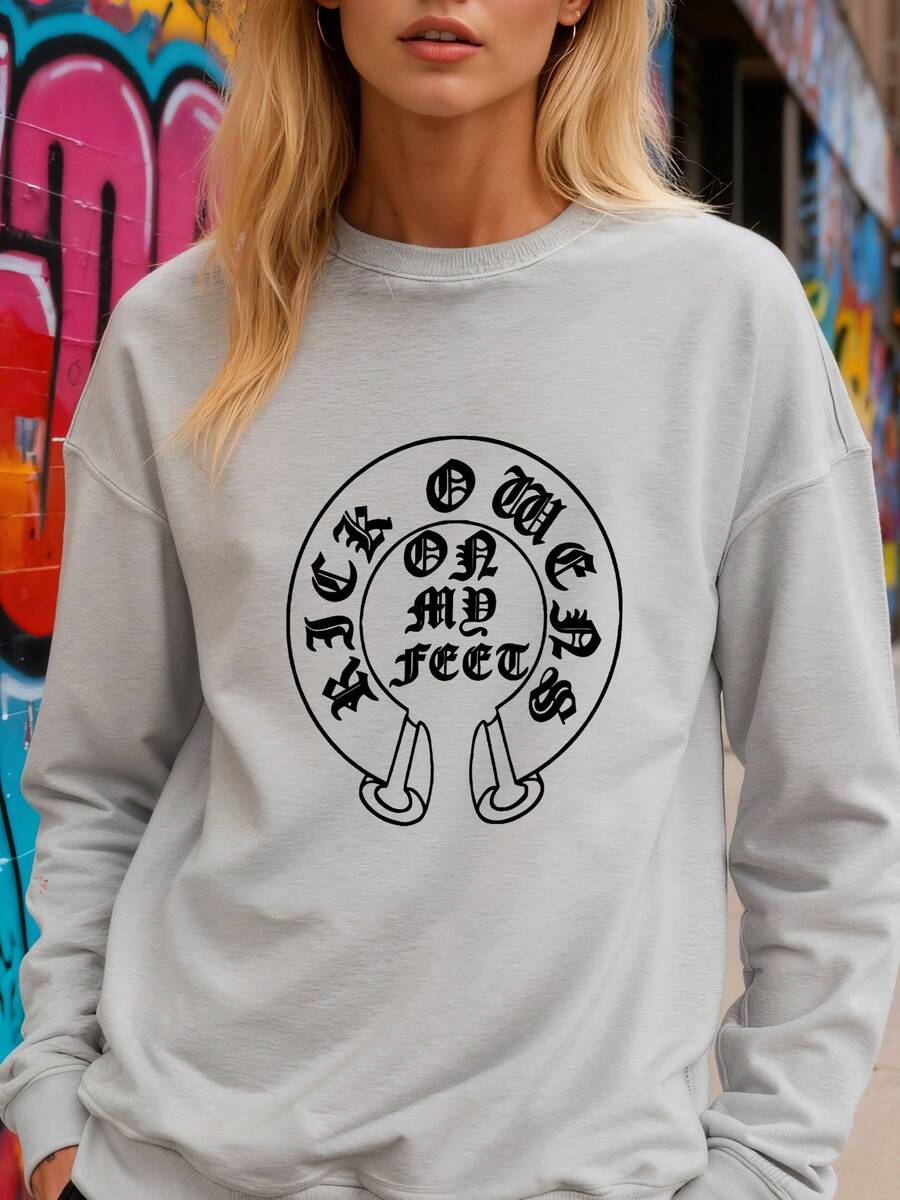 RICK OWENS ON MY FEET Short-Sleeve Unisex Long-Sleeve Sweatshirt - 灰色 - 查看 1