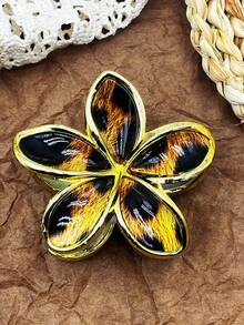 1 Stück/3 Stücke/6 Stücke Leoparden-Muster Bohemian ABS Kunststoff Haarklammern, schick für Strand, Reise, Party, Urlaub, Schulanfang, elegante Haarzubehör, elegante Haarklammern, Winterhaarklammer