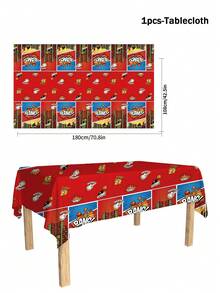 80/10 Sets, Suministros para fiestas con temática de dibujos animados, platos desechables, platos de papel. Incluye platos de 7 pulgadas, platos de 9 pulgadas, vasos de papel, pancartas, manteles desechables y juegos de pañuelos. Adecuado para 10-80 personas, suministros para picnics, fiestas de cumpleaños, campamentos, decoración y actividades de celebración. Regalos para fiestas, despedidas de soltera, decoraciones de restaurantes, utensilios de cocina, clubes, bomberos, Boom, Bang