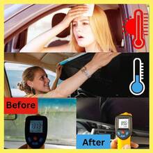 Sombrilla para Parabrisas Cobertura Plegable para Parabrisas de Tela Oxford y Bloqueo del 99 de los Rayos Accesorios para Ventanas e Interior del Auto - Parasol L+ 164x92cm - Negro y Plata + M - Ver 3