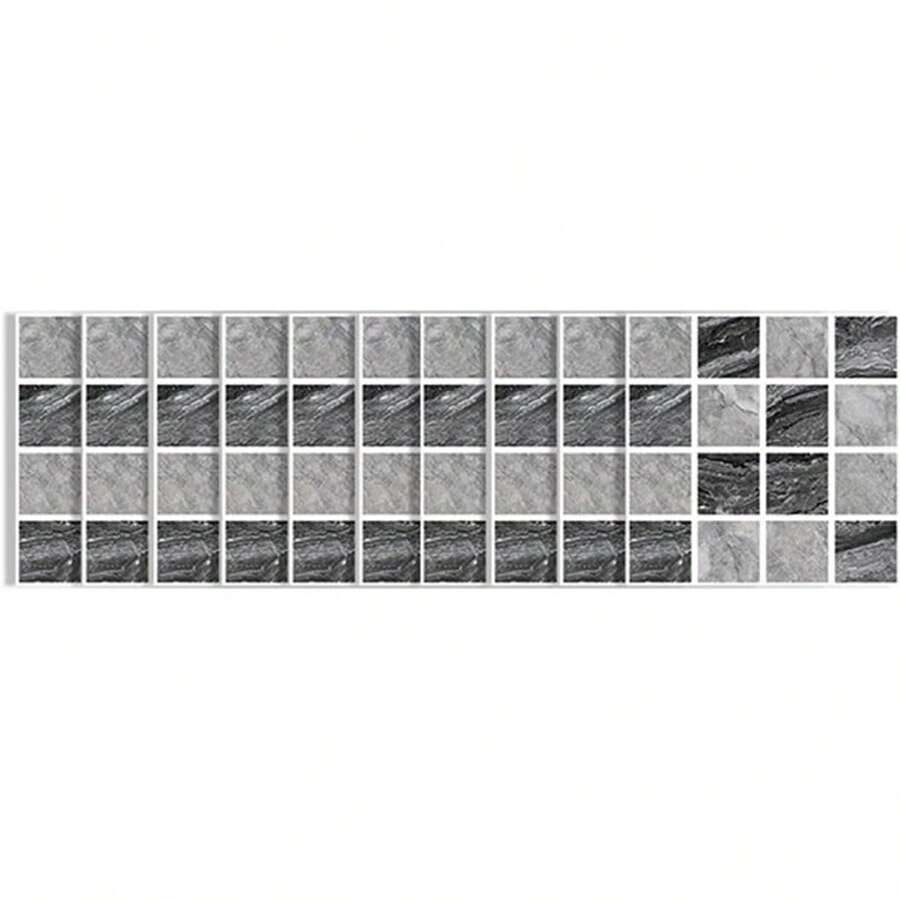 30PCS Tapiz de Mosaico Gris Claro PVC 3D Etiqueta Autoadhesiva de Pared Impermeable a Prueba de Aceite para Encimeras de Cocina con Alto Brillo, para Cocina y Encimera - 1 - Ver 1