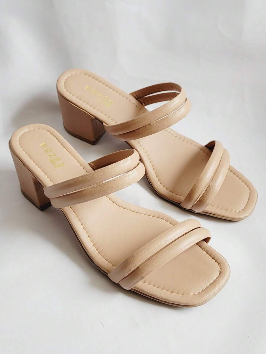 Women's Clog Sandal With Comfortable Medium Heel - màu nâu - Xem 1