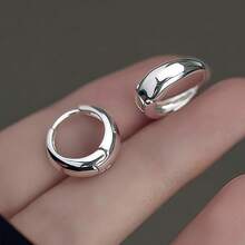 [Low Allergy] French Stainless Steel Hook Earrings |    Golden Plated |     Low Allergy, Fade Resistant, Comfortable |     Women's Earrings |     Daily Wear Or Parties |     Simple And Elegant - 金色 - 查看 3