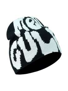 Y2K Graphic Beanie Hat, Unisex Gothic Style Knitted Warm Casual Outdoor Winter Hat, Acrylic Blend Breathable Slouchy Beanie For All Seasons Accessories For Winter Winter Clothing - A - View 22