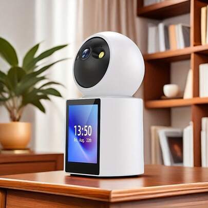 Cámara de vigilancia WiFi HD, interior 355° Pan-Tilt, visión nocturna remota, sistema de segurid doméstico 2.4G, detección de movimiento AI, audio bidireccional, alimentado por USB, sin batería - Sistema de vigilancia doméstico