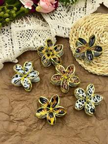 1 Stück/3 Stücke/6 Stücke Leoparden-Muster Bohemian ABS Kunststoff Haarklammern, schick für Strand, Reise, Party, Urlaub, Schulanfang, elegante Haarzubehör, elegante Haarklammern, Winterhaarklammer