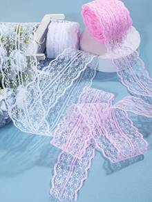 10 Meter/Rolle Spitzenborte Stoffband mit Blumen Muster für Nähen, DIY Basteln, Scrapbooking, Geschenkverpackung, Haarschleifen, Hochzeit, Brautstrauß, Baby-Shower Dekorationen