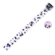 1 rolă bandă adezivă cu cerneală albă, decupată cu matriță PET, autocolante DIY pentru scrapbooking floral vintage, potrivite pentru cadouri, birou, casă, marcare, etichete, clasă, jucării, planificator pentru studenți, autocolante decorative vintage creative