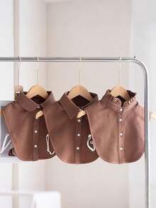 女士新款热销咖啡色假领 - 复古衬衫领款式，保暖内领，适用于毛衣/外套，可拆卸颈饰，适合休闲/办公/日常穿搭，也可用于圣诞装饰 - 彩色 - 查看 5