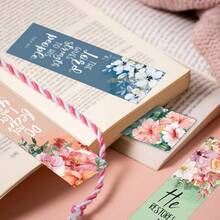 30pcs Inspirational Floral Bible Verse Bookmarks - Scripture Quote Bookmarks, Reading Decor Message Cards, Religious Encouragement Gifts, Suitable For Readers, Men And Women - Multicolor - View 6
