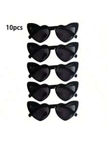 1/5 件心形时尚眼镜 - 采用聚碳酸酯材料制成 - 有黑色和白色可选 - 可用彩色油性笔进行 DIY 设计 - 婚礼配饰、摄影道具