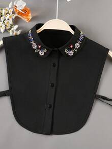 1件奢华手工串珠可拆卸领子，百搭叠穿配饰，适用于毛衣、衬衫、罩衫，春秋季连衣裙，圣诞节装饰 - 彩色 - 查看 6