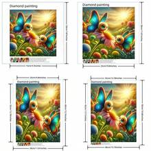 1 pieza Pintura de diamantes con mariposa de dibujos animados DIY, bordado de strass, decoración de pared para dormitorio, sala de estar, decoraciones de Navidad y Halloween